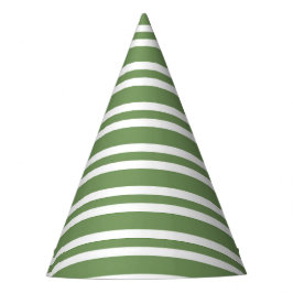 Chapéu De Festa Padrão de Listras Brancas Verdes