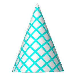 Chapéu De Festa Padrão de Listras de Diamante Arlequim Branco Verd