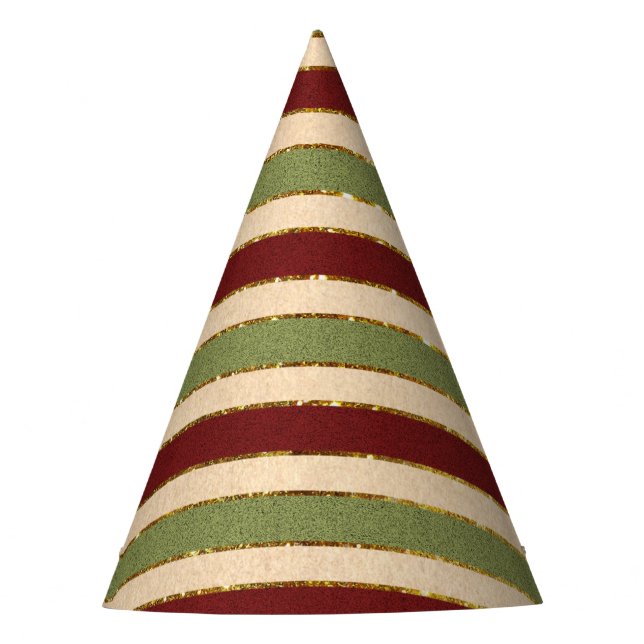 Chapéu De Festa Padrão de Natal verde, vermelho e velho (Frente)