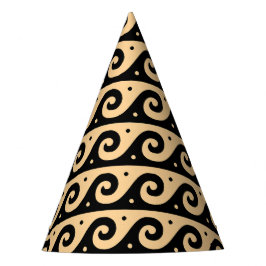 Chapéu De Festa Padrão de Onda Mediterrâneo, Fret Grego, Marrom