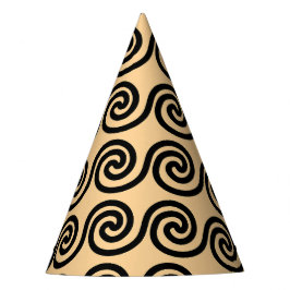 Chapéu De Festa Padrão de Ondas da Chave Meandro Grega Marrom