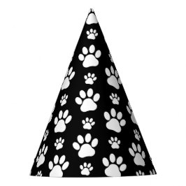Chapéu De Festa Padrão de pata, impressões de pata, patas de cão,