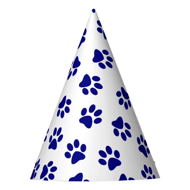 Chapéu De Festa Padrão De Patas, Patas Cachorros, Patas Azuis Mari (Frente)