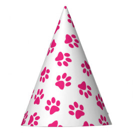 Chapéu De Festa Padrão De Patas, Patas Cachorros, Patas Rosa