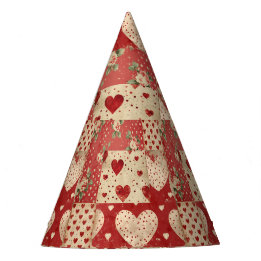 Chapéu De Festa Padrão de patch vermelho do chique