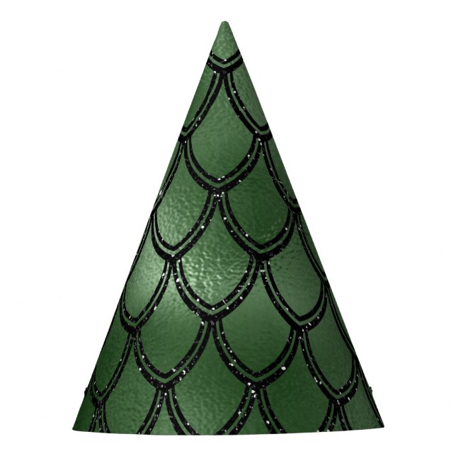 Chapéu De Festa Padrão de Réptil Cobra Verde (Frente)