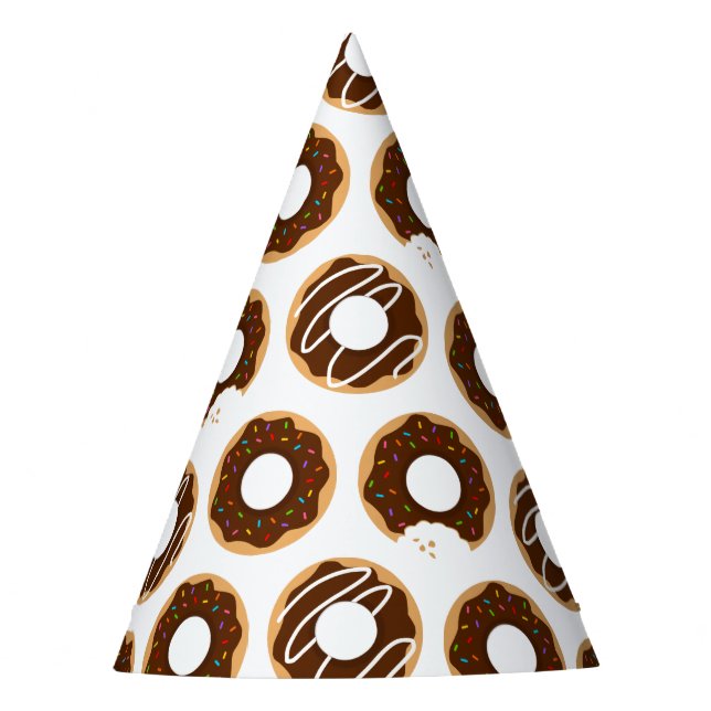 Chapéu De Festa Padrão de Rosquinhas de chocolate (Frente)