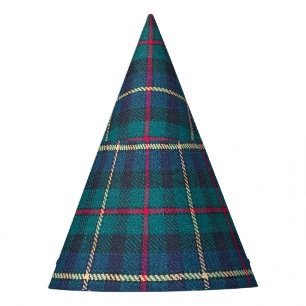 Chapéu De Festa Padrão de tartã escocês vermelho, verde, azul.