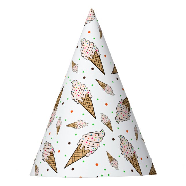 Chapéu De Festa padrão do cone do sorvete (Frente)