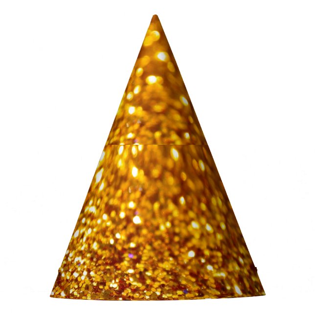 Chapéu De Festa Padrão Dourado de brilho (Frente)