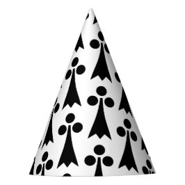 Chapéu De Festa Padrão Ermine, Padrão Medieval, Preto em Branco