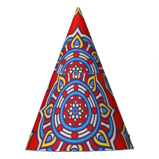 Chapéu De Festa Padrão floral étnico e boêmico sem costura.