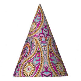 Chapéu De Festa Padrão Floral Paisley Boho Vibrante | Arte Colorid