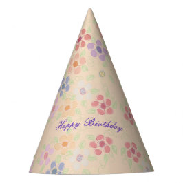 Chapéu De Festa Padrão Florido em Tons Pastel