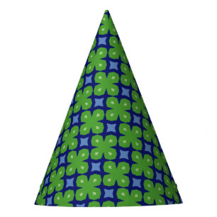 Chapéu De Festa Padrão Geométrico de Clover de Quatro Folhas