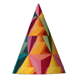 Chapéu De Festa Padrão Geométrico de Triângulo Ousado