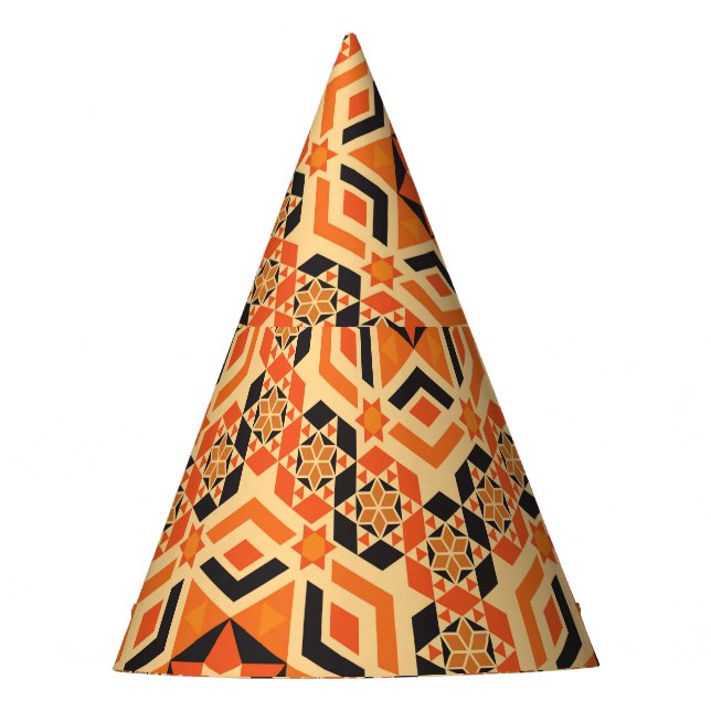 Chapéu De Festa Padrão geométrico do chão italiano, mosaico de vin (Frente)