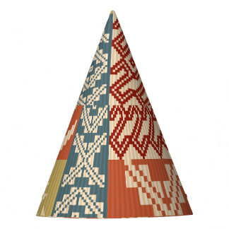 Chapéu De Festa Padrão Geométrico Patchwork Étnico-less
