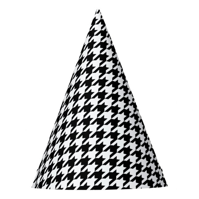 Chapéu De Festa Padrão houndstooth clássico design de verificação  (Frente)