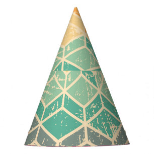 Chapéu De Festa Padrão Tetragonal Geométrico Grunge Sem Costura