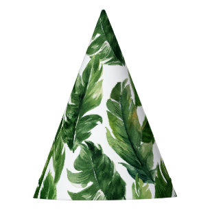 Chapéu De Festa Padrão tropical de Folha de Cana