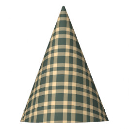 Chapéu De Festa Padrão Xadrez Amarelo Verde