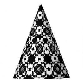 Chapéu De Festa Padrão xadrez retrô minimalista – Design monocromá
