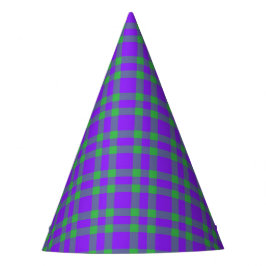 Chapéu De Festa Padrão Xadrez Verde Roxo