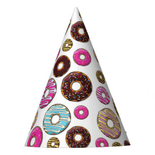 Chapéu De Festa Padrões De Rosquinhas, Rosquinhas Coloridas, Pren