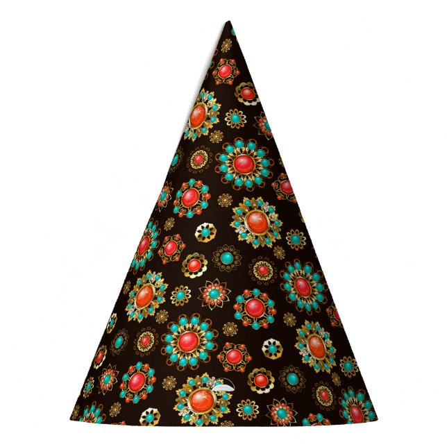 Chapéu De Festa Padrões Étnicos Sem Costura (Esquerda)