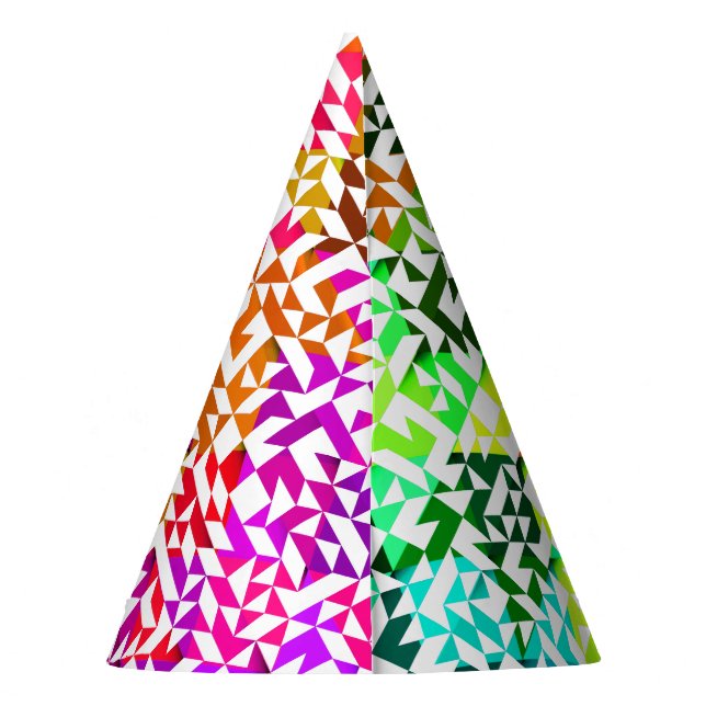 Chapéu De Festa Padrões geométricos brancos e brancos (Verso)