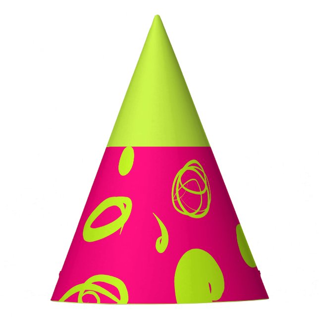 Chapéu De Festa Padrões lineares e manchetes de design (Frente)