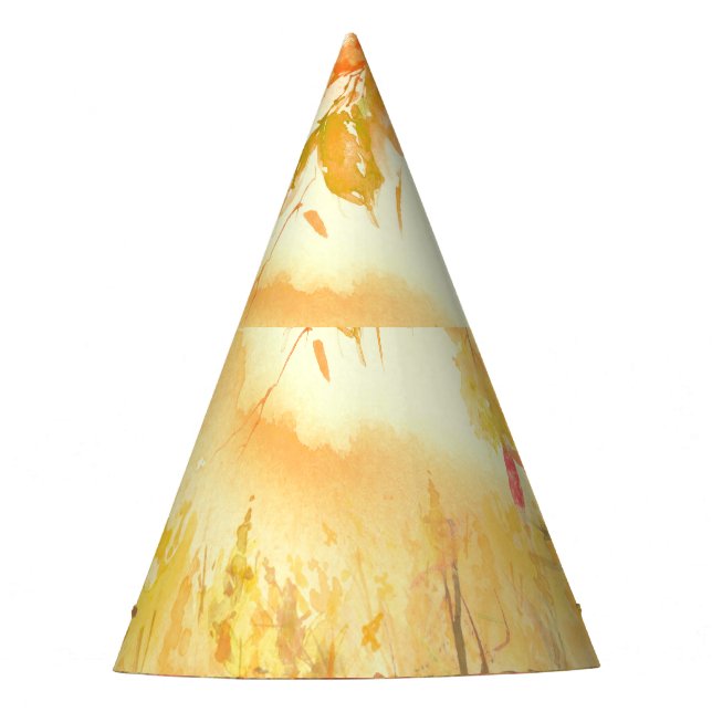 Chapéu De Festa Paisagem de Paisagem de Campo de Aquarela (Frente)