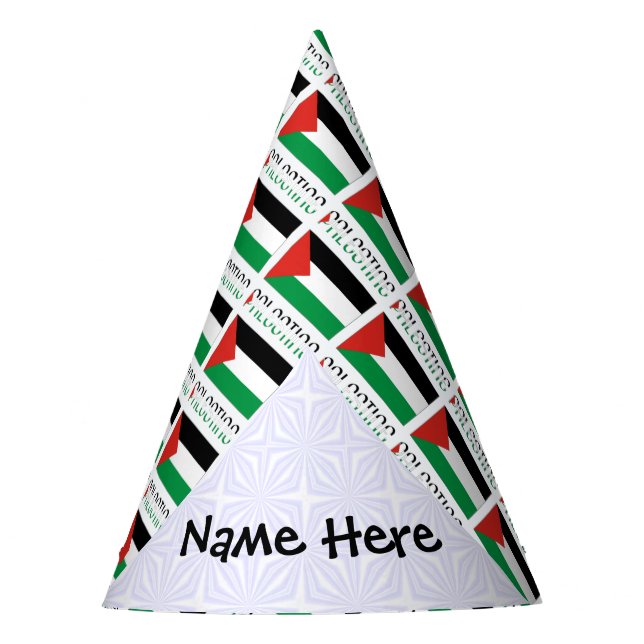 Chapéu De Festa Palestina e Bandeira Palestina Tilada Personalizad (Frente)