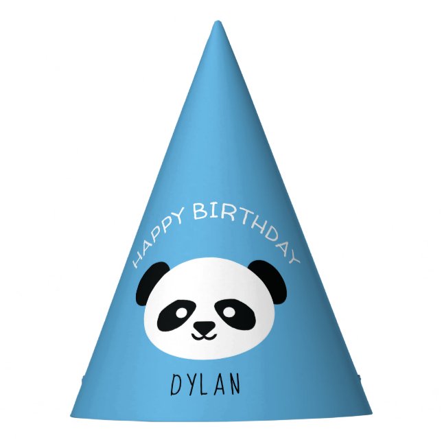 Chapéu De Festa Panda Bear Kawaii Birthday Boys Blue