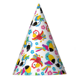 Chapéu De Festa Papagaios Coloridos, Papagaios Tropicais, Pássaros