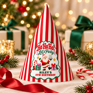 Chapéu De Festa Papai Noel Ho Ho Ho Aniversário de Natal Listras V