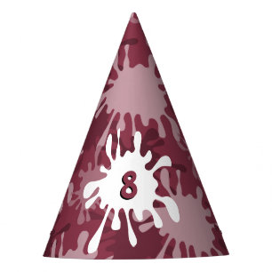 Chapéu De Festa Papel de Aniversário de 8 anos com respingo de pin