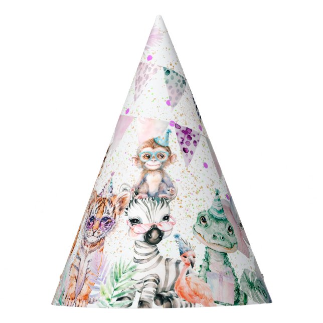 Chapéu De Festa Parceiros Modernos Safari Zoo Selvagem (Frente)