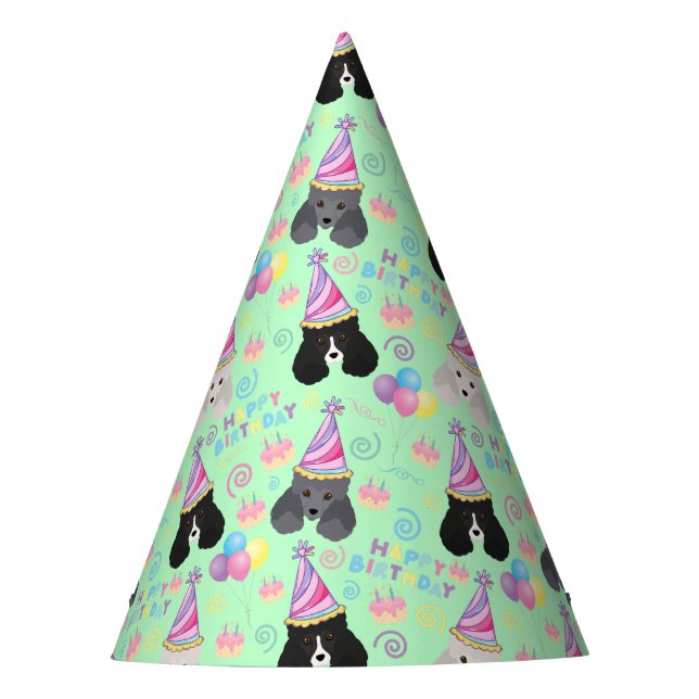 Chapéu De Festa Parti Poodle Birthday Party Hat Green (Frente)