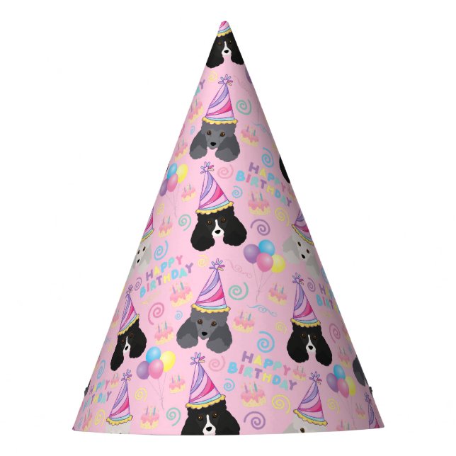 Chapéu De Festa Parti Poodle Birthday Party Hat Pink (Frente)
