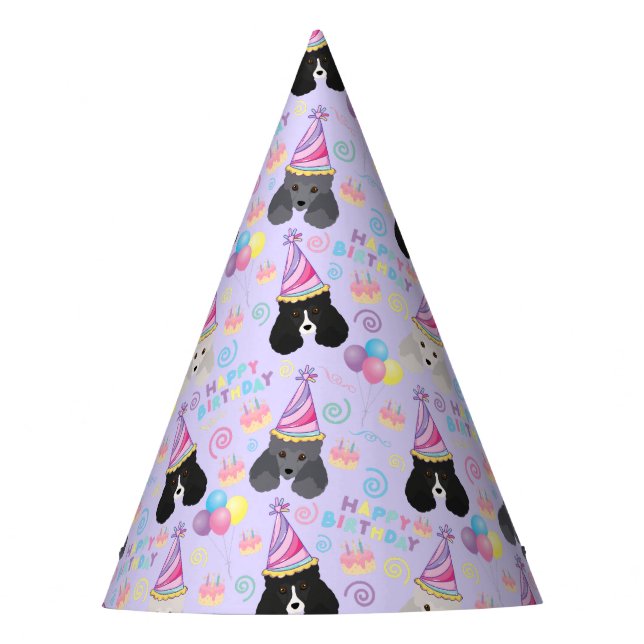Chapéu De Festa Parti Poodle Birthday Party Hat Purple (Frente)