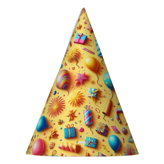 Chapéu De Festa Partido em Amarelo (Esquerda)