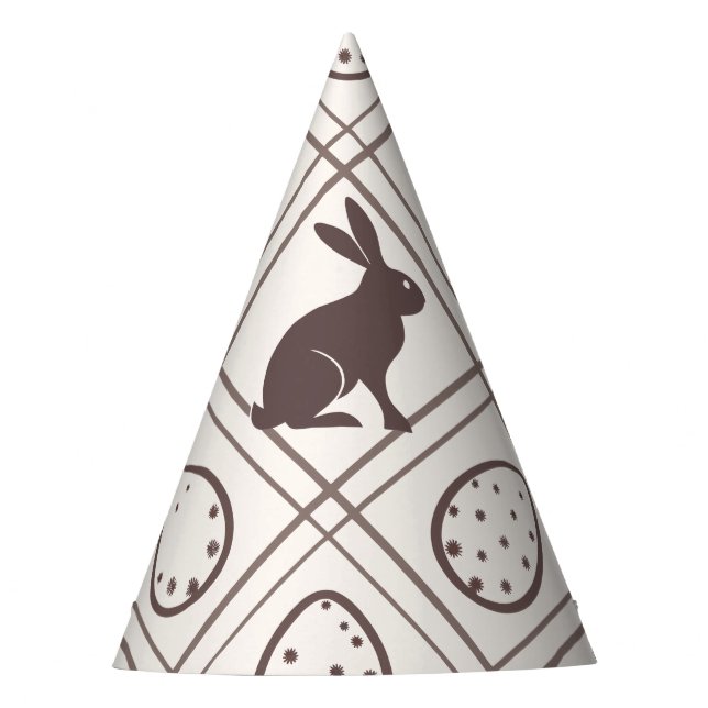 Chapéu De Festa Páscoa Xadrez castanha (Frente)