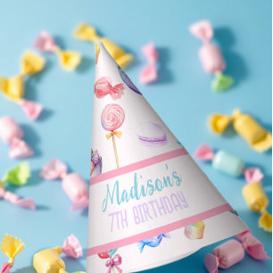 Chapéu De Festa Pastel Watercolor Sweet Candy Wonderland Aniversár