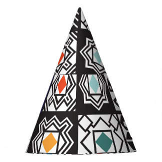 Chapéu De Festa Patchwork Maori: Design de tapete étnico.