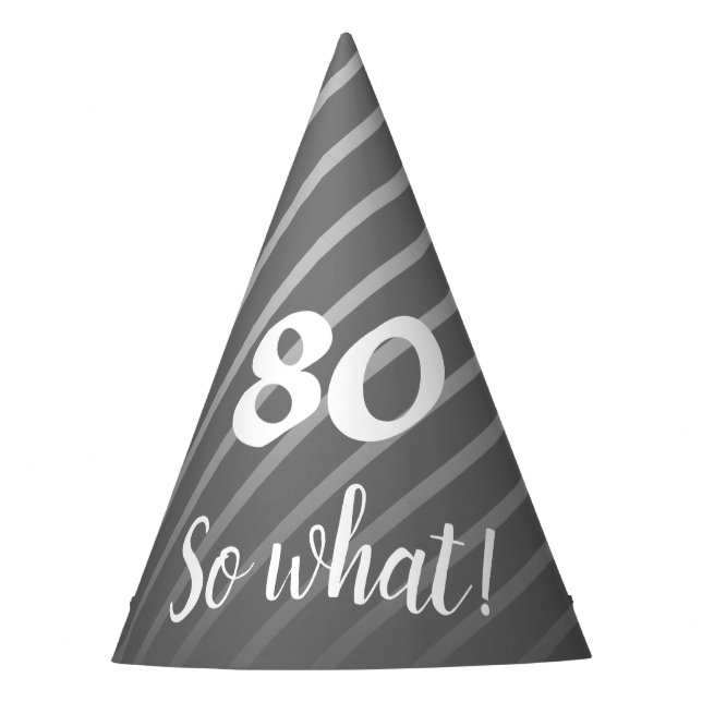 Chapéu De Festa Patterno da Cinza Elegante Engraçado Homem 80 Aniv (Frente)