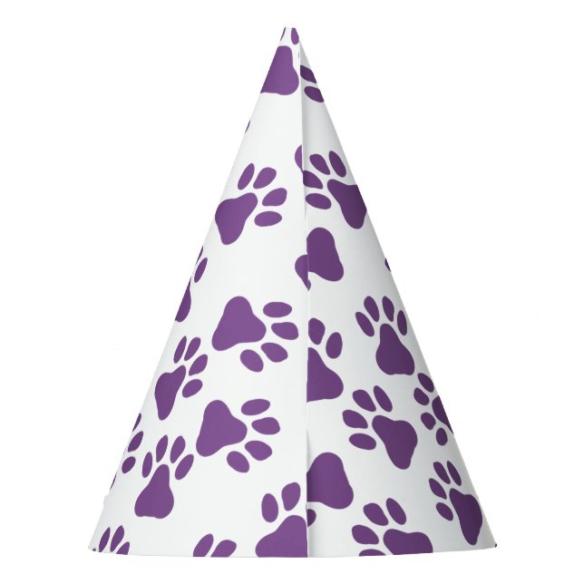 Chapéu De Festa Pawprint Púrpura (Verso)