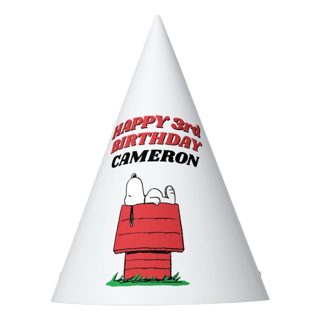 Chapéu De Festa Peanuts Snoopy Dog House Birthday Party Hat (Frente)