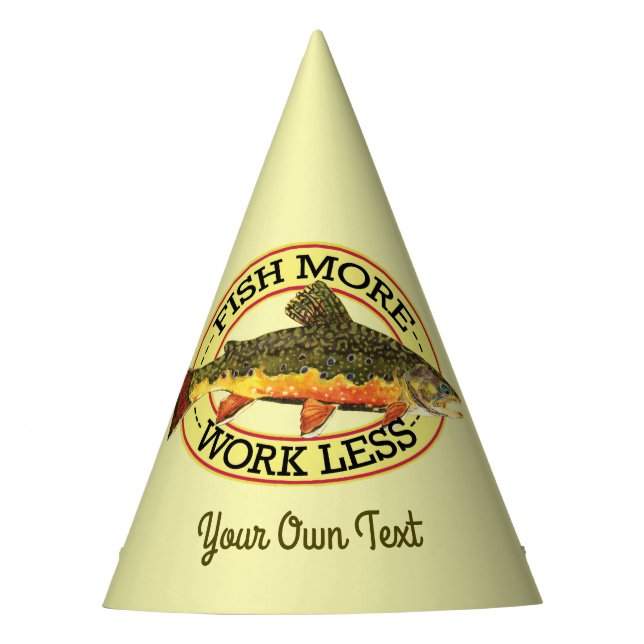 Chapéu De Festa Peixes cómicos mais - trabalhe menos pesca da (Frente)